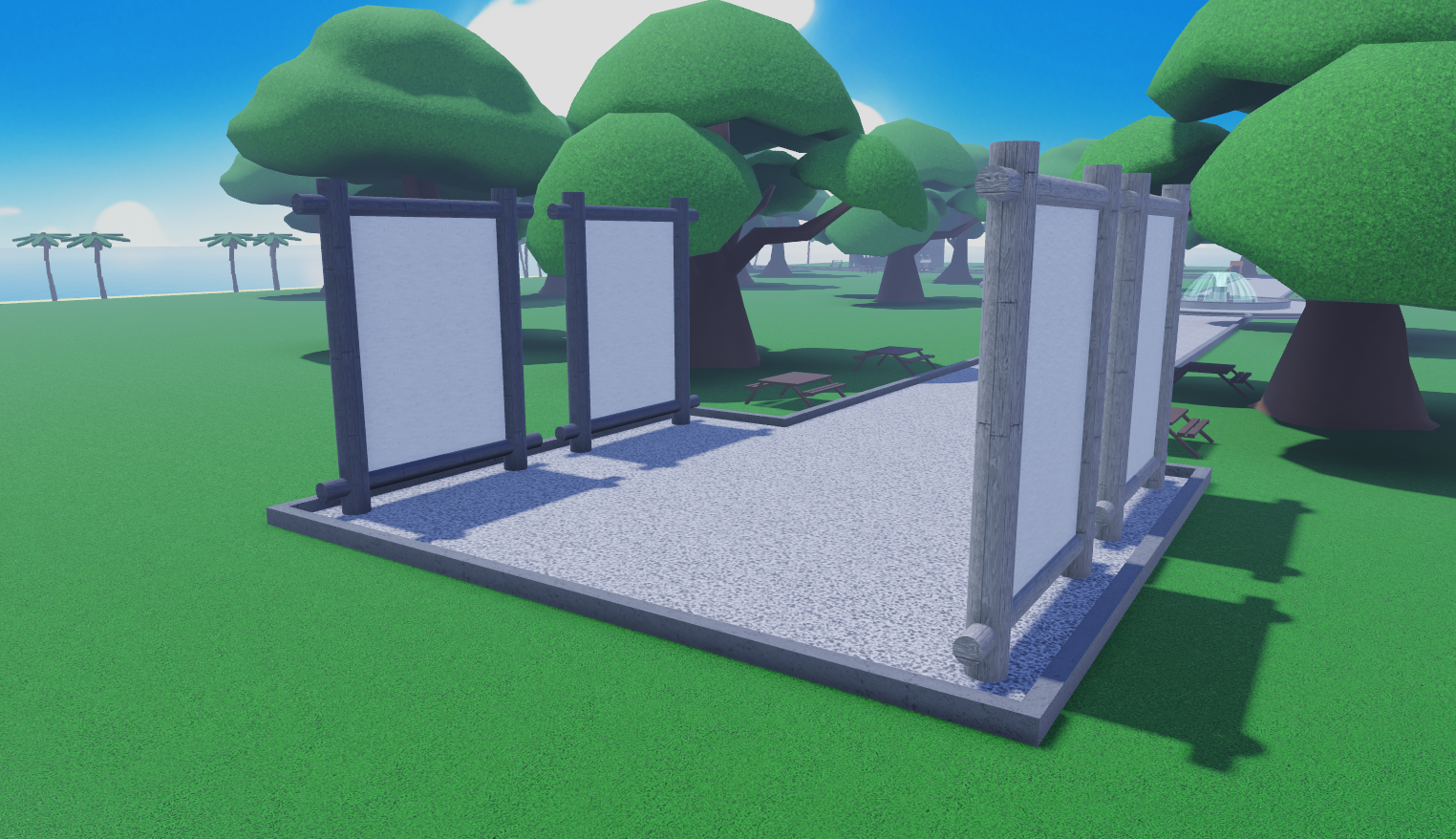 Beschilderung in einem Roblox Park